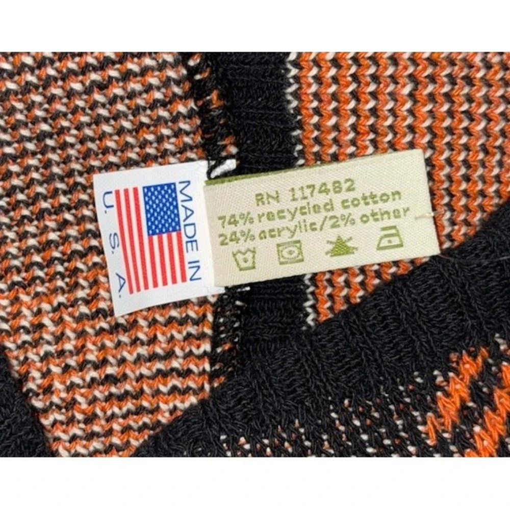 NEW Green 3 Plaid OSU Beavers Poncho One‎ Size Orange Balck USA Recycled Cotton - Picture 5 of 11